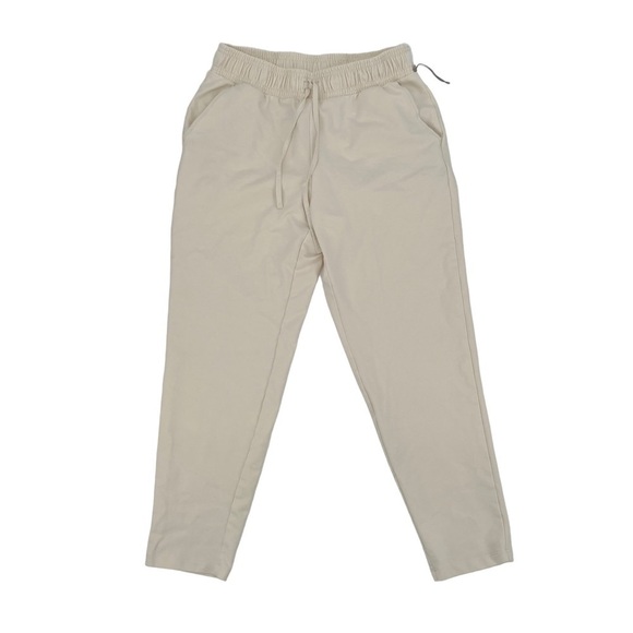 a new day Cream Elastic Cinched Waist With Tie Cotton Pants Size Small Women's - Picture 1 of 5